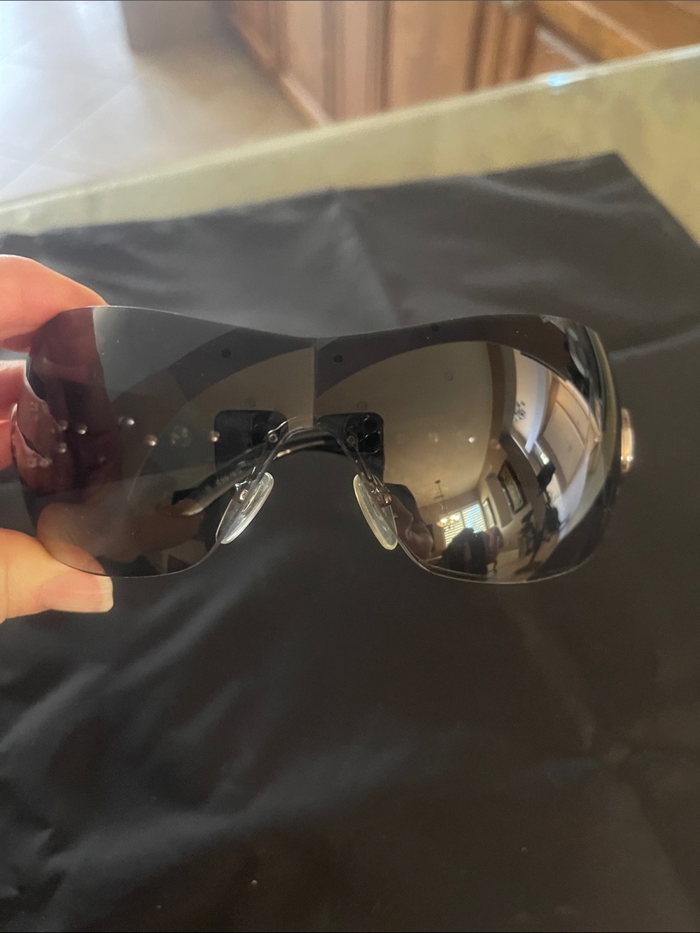 BVLGARI Oversized Shield Sunglasses in Dark Smoke